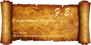 Feuermann Ervin névjegykártya